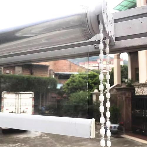 Clear Roll Up Blinds Waterproof Transparent Waterproof Pvc Roller Blind,outdoor Patio Transparent Roller Shades, Clear Plastic Roll Up Blind ,Rainproof Window Blind,for Reception,Home Kitchen(100W x 1