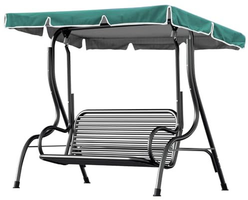 210 x 145 cm Hollywoodschaukel Dachbezug, 420D Oxford-Tuch Ersatzdach für Hollywoodschaukel 3 Sitzer, Wasserdicht Universal Dach und UV-Schutz Sonnendach(Grün)