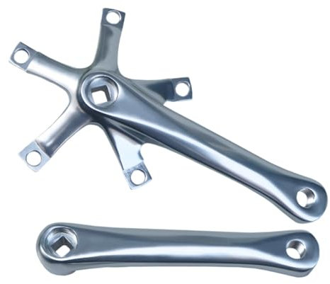 KANGXYSQ Mountainbike Kurbelarm 165mm 130 BCD Aluminiumlegierung Singlespeed Kurbel Platz Loch Für Rennrad Kurbelgarnitur Ersatzzubehör(Silver)
