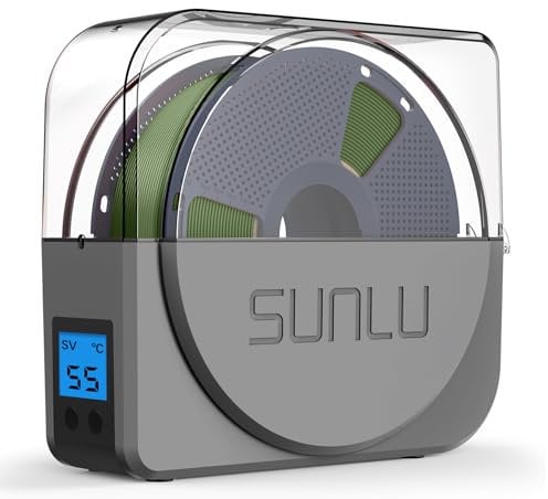 SUNLU Offizielle Filament Trockenbox mit Zirkulationsventilator, Filament Trockenlagerbox für 3D Drucker Filament 1.75 2.85 3.00mm, Entfernt Feuchtigkeit aus Filamenten, S1 Plus Grau