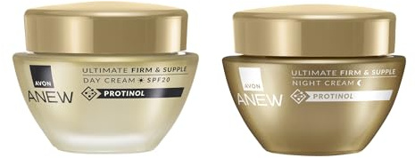 Avon Ultimate Day & Night Cream 50ml Duo, For Firmer Looking Skin, Ultimate Skincare Duo for Age 40+, Powered by Collagen, Cruelty Free