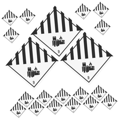 DIKACA 150PCS Lithium Ion Battery Caution Labels Adhesive Stickers for Transport Shipping High Visibility Warning Labels for Chemicals Hazardous Goods