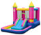GOPLUS Casa Inflable Saltarina, Castillo de Princesa con Tobogán, Piscina de Pelotas, Aro de Baloncesto, Bolsa de Transporte, Castillo Inflable sin Ventilador, para Niños de 3-12 Años