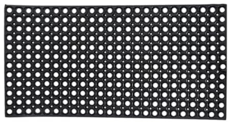 Relaxdays Fußmatte, 100 x 50 cm, wetterfest, rutschfest, Türvorleger innen & außen, Ringgummimatte mit Noppen, schwarz