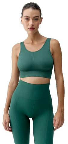 BORN LIVING YOGA Damen Sport-BH Naisha – Mittlerer Halt Medium Support – Seamless Gekreuzte Träger – Yoga Pilates Gym