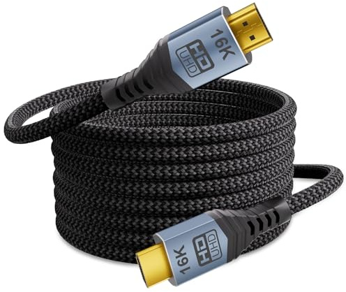 MOPOCHG HDMI 2.2 Kabel 5m, 96Gbps Ultra High Speed Hdmi Kabel Unterstützt 16K@60Hz 8K@240Hz 4K@480Hz, eARC, HDR10+, HDCP 2.3, Dolby Vision für PS5, Xbox, Laptop, PC, Soundbar, Fernseher & Monitor