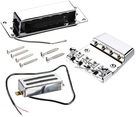Ensemble de chevalet de basse professionnel à 4 cordes et micro pour guitare électrique/cordier et micros - Accessoire de remplacement pour manche électrique et micro