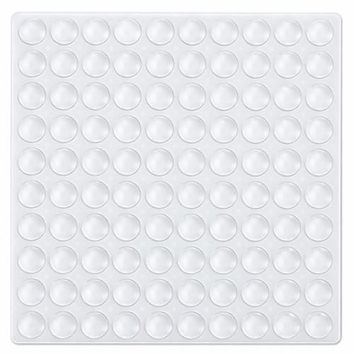 100pcs Soft Close Dampers, Transparent Small Silicone Rubber Bumper Pads with Rubber Feet, Adhesive Door Stop Anti Slam for Kitchen Cupboard Doors, Walls, Refrigerators - 8x4mm