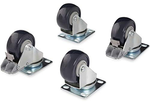StarTech 4-Piece Caster Kit for Open Frame Rack, 440lb (4POSTCASTER) | 50kg/110lb per caster, 200kg/440lb total, Heavy duty casters, All installation hardware included