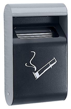 Probbax Cenicero de Pared Exterior, Acero, Negro, 25x15x6 cm