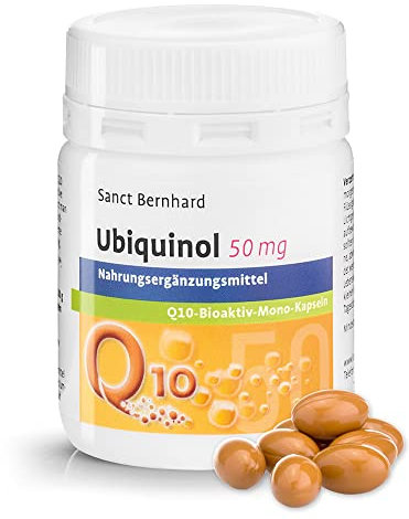 Sanct Bernhard Ubiquinol 50mg Q10 Bioaktiv Mono-Kapseln, 100% natürlich, durch Hefefermentation gewonnen, chromatografisch gereinigt, in höchster Qualität (KANEKA Ubiquinol™), 75 Kapseln