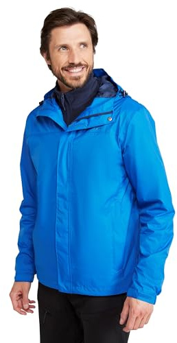 Mountain Warehouse Torrent Mens Waterproof Rain Jacket | Lightweight & Breathable Raincoat with Hood, Adjustable Cuffs & Hems for Comfort, 2 Pockets for Storage, For Wet Weather