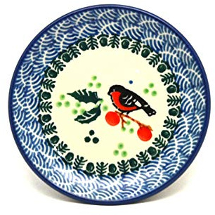 Polish Pottery Coaster - Red Robin