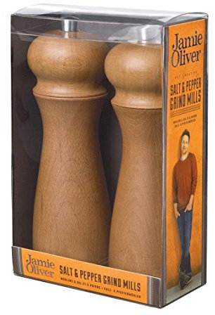 Jamie Oliver JB2500 Pfeffermühle, Holz, Braun, 5 x 5 x 18 cm, 2-Einheiten