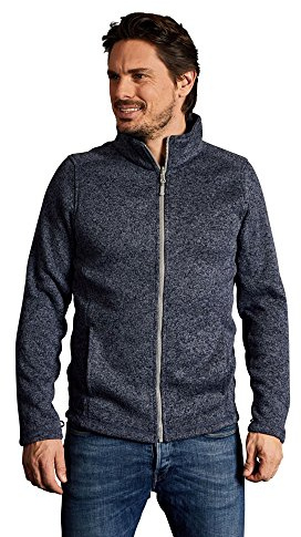 Strick-Fleece Jacke C+ Herren, Blau-Melange, XL