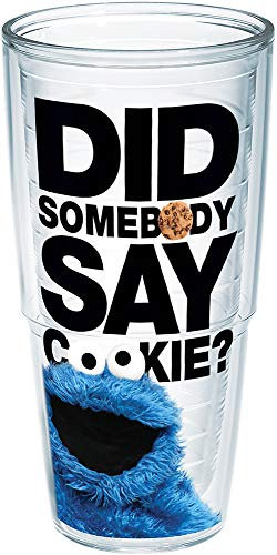 Tervis Made in USA Double Walled Sesame Street Insulated Tumbler Cup Keeps Drinks Cold & Hot, 24oz - No Lid, Did Somebody Say Cookie