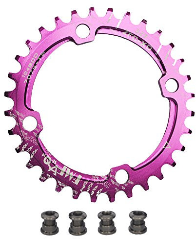 UPANBIKE Bike Schmal Breit Kettenblatt 104 BCD Runde Form Single Kettenblätter 34T(Violett)