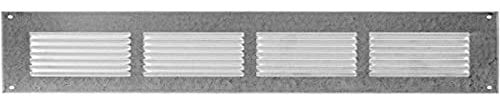 Grille d'aération galvanisée 400 x 100 mm avec moustiquaire Grille en métal