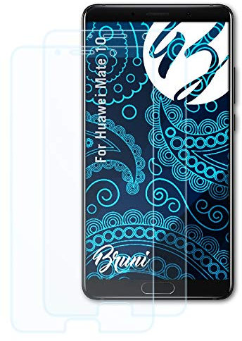 Bruni Película Protectora compatible con Huawei Mate 10 Protector Película, claro Lámina Protectora (2X)