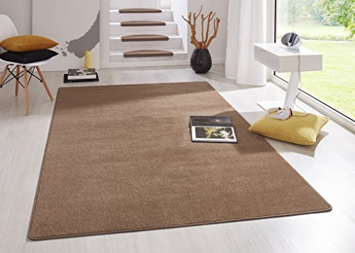 Hanse Home Indoor Teppich Fancy – Wohnzimmerteppich einfarbig Modern Velours Teppich für Esszimmer, Wohnzimmer, Kinderzimmer, Flur, Schlafzimmer, Küche – Braun, 200x280cm