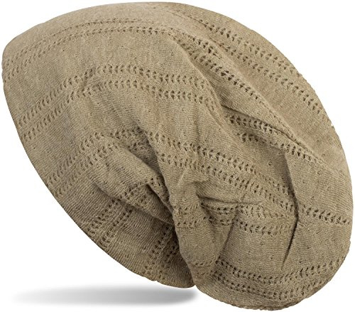 styleBREAKER Unisex Beanie Lochstrick Mütze Feinstrick 60cm | Longbeanie. elastisches Material. Bundweite 25cm. weiche Haptik. Einheitsgröße. modisches Design.