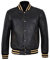 Baseball-College-DJ-Männer Varsity Slim Fit Biker stilvolle Vintage Black Rub Off Hip Hop Rap 100% Lederjacke (XL)