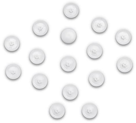 100 Abdeckkappen für Torx-Schrauben - Torx Schraubenabdeckung aus Kunststoff in verschiedenen Größen (TX 25, Weiß)
