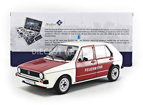 Solido 421184620-1:18 VW Golf Feuerwehr, Modellauto, Modellfahrzeug