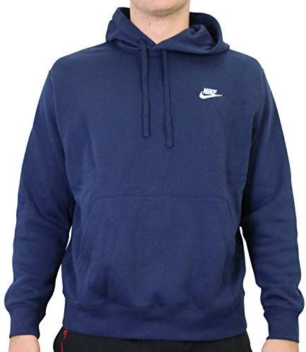 Nike M NSW Club Hoodie Po BB Sudadera con Capucha, Hombre, Azul (Midnight Navy/Midnight Navy/White), XS