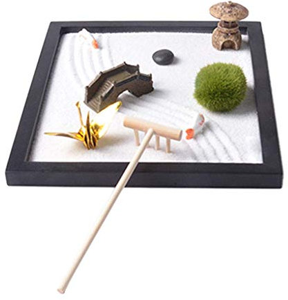 Tubayia Miniatura Zen Giardino Sabbia Vassoio Meditazione Accessori Decorazione Oranmento per Casa Ufficio