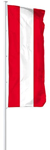 Vispronet® Nationalfahne 150x400 cm ✓ in Deutschland produziert ✓ versch. Materialien ✓ Hochformat (Primeflag, Österreich)