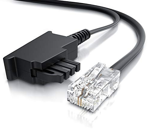 CSL - Internet Kabel Routerkabel - TAE-F Stecker auf RJ45 Stecker - 0,5m - Internetkabel – Router an die Telefondose – Kompatibel mit DSL VDSL Fritzbox Internet Router an Telefondose TAE - schwarz
