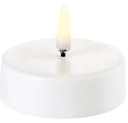 Piffany Copenhagen UYUNI Lighting Pillar LED Teelicht 6,1 x 2 cm Kunststoff mit Wachsbeschichtung Weiss - 6 Stunden Timerfunktion - Keine Brandgefahr, Keine Rußbildung und kein Geruch