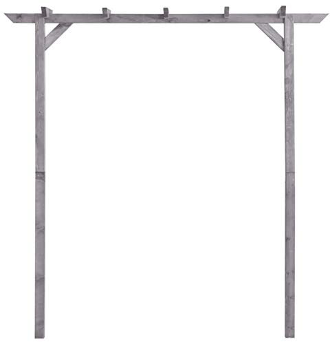 Tidyard Garten Pergola Rosenbogen Holz Pergola Rankhilfe Rankgitter Holzbogen Grau 200x40x205 cm Imprägniertes Kiefernholz