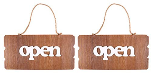 Cabilock 2stücke Holzschild Geöffnet Geschlossen Aus Holz Doppelseitiger Türhänger Retro-stil Hängeschild Für Geschäft Haus Bar Hotel