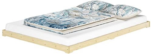 Erst-Holz Futonbett bodenbett extra niedriges Studentenbett 140x200 Fichte Tanne geölt V-60.47-14, Ausstattung:ohne Zubehör