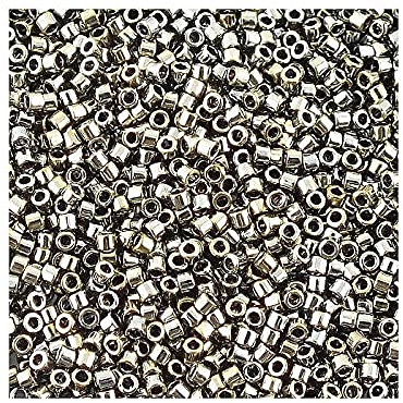 5 g Miyuki Delica Rocailles Seed Beads, 11/0 (1.6 mm) Galvanized Tarnished Silver (Miyuki Delica Rocailles Samenperlen Silber verzinkt)