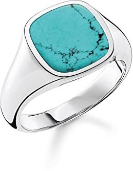 THOMAS SABO Unisex Ring klassisch türkis 925 Sterlingsilber TR2332-404-17
