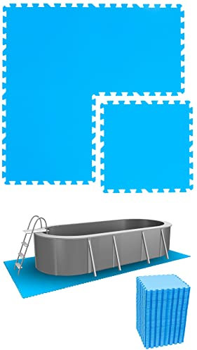 EYEPOWER Poolunterlage 16,8 m² - 72 Eva Matten 50x50x1 cm - großes Poolmatten-Set für Swimmingpool oder Whirlpool- Outdoor Bodenunterlage 1 cm dick als Schutzboden für Garten oder Terrasse