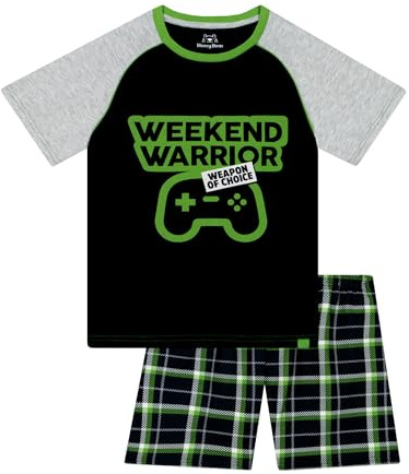 Harry Bear Gaming Pyjamas | Short Sleeve Boys Pyjamas | Gamer Pjs For Boys | Pyjama Set For Summer | Age 6 To 13 Years