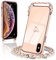 Micoden Handykette kompatibel mit iPhone X,iPhone XS hülle Ultra dünn Kameraschutz Herz Love Design Galvanik TPU Silikon Bumper Kordel zum Umhängen Handyhülle mit Band Schutzhülle,Rosa