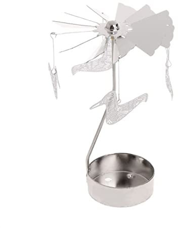 Wünschendes Vögel Teelicht Karussell Glas Teelichthalter Gold Teelichtglas Rotierender Kerzenhalter Eisen Metall Kerzenständer für Valentinstag Deko Geschenk Hochzeit Dekoration Wohnzimmer Tischdeko