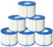 Outsunny Filtro Cartuccia, Set di 6 Filtro Piscina per Spa Gonfiabili, Ø10.5x8cm, Blu e Bianco
