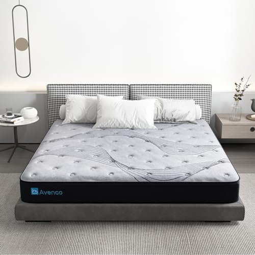 Avenco Matratze 160x190, Einzelne Taschenfederkernmatratze, Hochelastische Schaumstoff-Hybridmatratze, Boxspringmatratze mit CertiPUR-US Schaumstoff für Unterstützung.