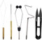 Lixada Fliegenbindeset 5/6PCS mit Fliegenbinder Schraubstock Spulenhalter Einfädler Nadel Peitsche Finisher Schere Fliegenbindeset für Fliegenfischer Profis Anfänger