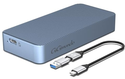 GiGimundo AJM40C Ultra-Fast 40Gbps External SSD Enclosure - Compatible for Mac/PC with Thunderbolt 3/4 for High-Speed Data Transfer, 4K Video Editing, Gaming, Backup - Gray