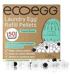 Ecoegg Nachfüll-Pellets für Waschmittel und Weichspüler, ohne Bio, Enzyme, Bleichmittel oder Phosphate, 50 Waschgänge, Tropical Breeze