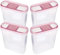 Bestlivings Vorratsdosen mit Deckel 4,5 Liter (4er Pack/Altrose), Luftdicht Schüttdose BPA frei, Vorratsbehälter Set - Frischhaltedosen Klappdeckel