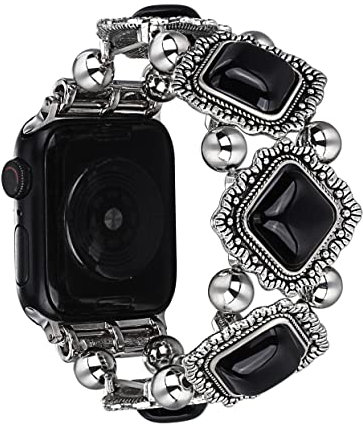 CHARMINGO Boho Bracelet Compatible with Apple Watch Band 42mm 44mm 45mm 49mm Women Men, Western Stretchy Apple Watch Band Jewelry for iWatch Band Series SE Ultra 9 8 7 6 5 4 3 2 1