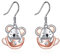 Koala Ohrringe für Damen Mädchen 925 Sterling Silber Tassen Hängend Ohrhänger Koala Schmuck Geschenk